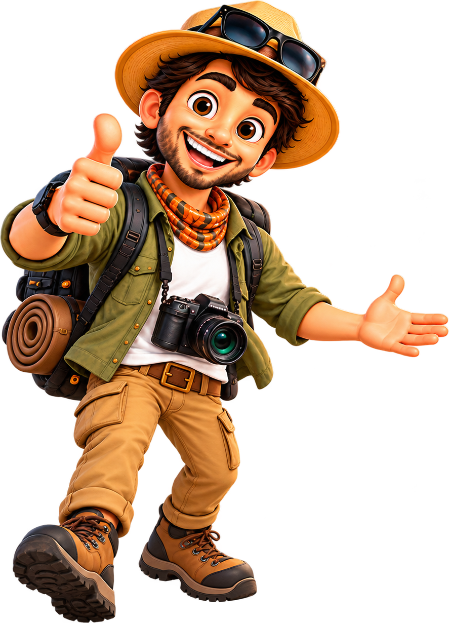 SAFFARU travel explorer mascot